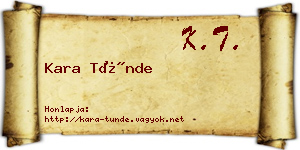 Kara Tünde névjegykártya